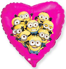 Шар сердце Миньоны 45см