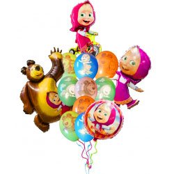 Букет шаров Маша и Медведь МАКСИ