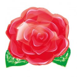 Фигурный шарик из фольги Роза красная