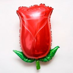 Фигурный шарик из фольги Бутон розы красный