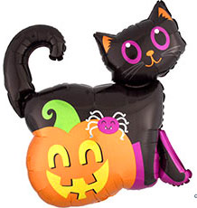 Шар Черный Кот и Тыква 65см
