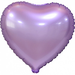Шар Сердце Сиреневое сатин 40см