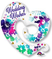 Шар Сердце Wedding wishes 70см
