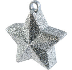Грузик для шаров Звезда Серебряная пыль