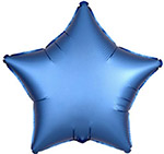 Шар Звезда Синяя сатин 40см