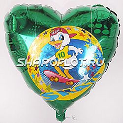 Сердце Уточка на скейте 40см