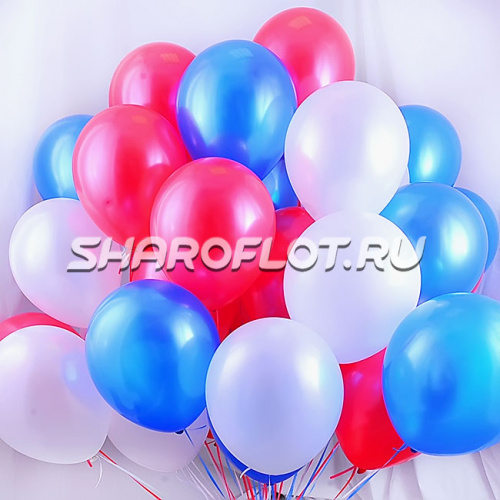 Шарики Триколор Металлик 30см