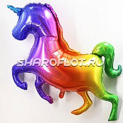 Шар Единорог радужный 50см