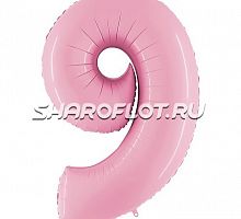 Шар Цифра 9 Розовая матовая 85см
