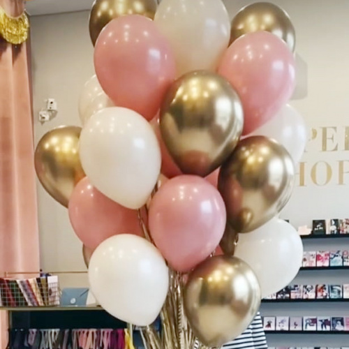 Шарики Розовые Золотые нежные 30см