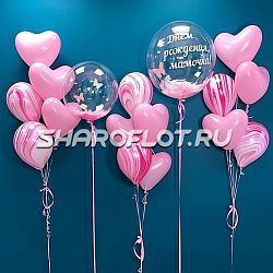 Композиция из воздушных  шаров маме