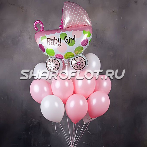 Букет шаров с коляской