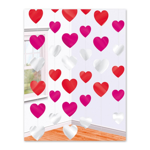 Гирлянда Вертикальная Сердца 2,1м 6шт