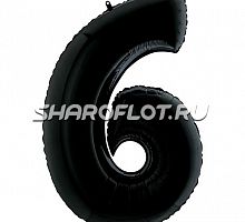 Шар Цифра 6 Черная 85см
