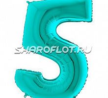 Шар Цифра 5 Тиффани 85см
