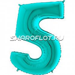 Шар Цифра 5 Тиффани 85см