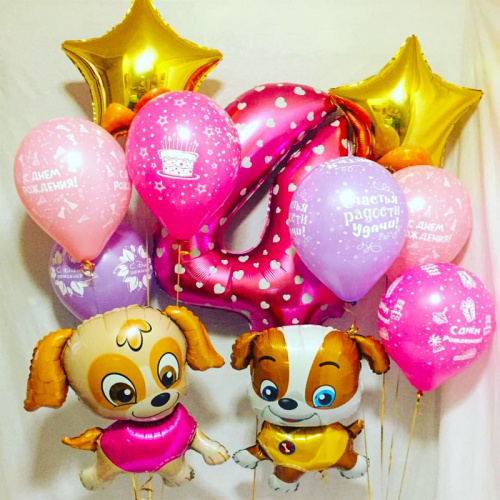 Сет из воздушных шаров Дружба Скай и Крепыша