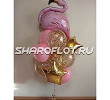 Фонтаны из шаров с фламинго