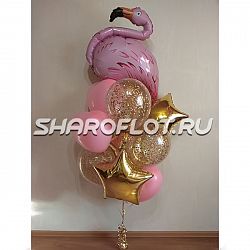 Фонтаны из шаров с фламинго