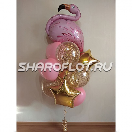 Фонтаны из шаров с фламинго