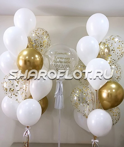 Композиция из шариков С крещением