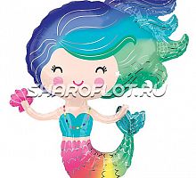 Шар Русалка радужная 70см