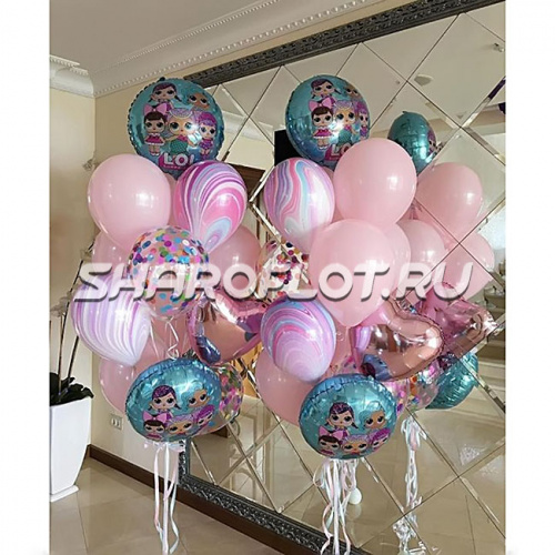 Фонтан шаров с куклами Лол для девочки