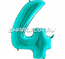 Шар Цифра 4 Тиффани 85см