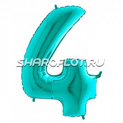 Шар Цифра 4 Тиффани 85см