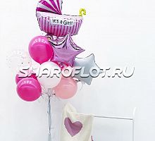 Сет шаров для девочки на выписку