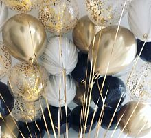 Шарики черные золотые агаты 30см