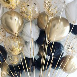 Шарики черные золотые агаты 30см