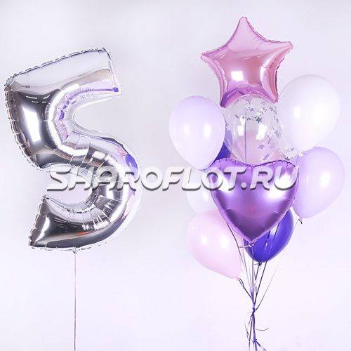 Набор шаров на 5 лет девочке