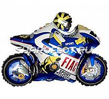 Шар Мотоцикл Спортивный (синий) 70см