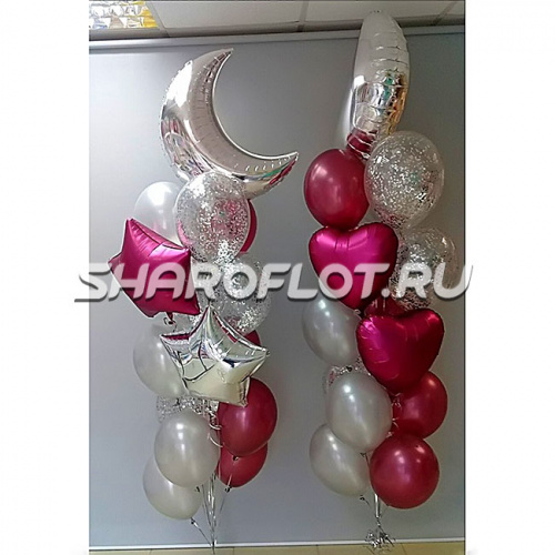 Фонтан из шаров "Месяц"