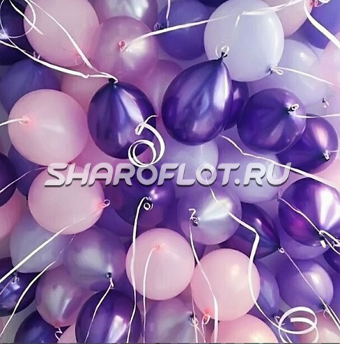 Шары сиреневые, фиолетовые, розовые 30см