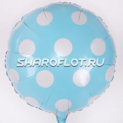 Голубой круг Белый горох 40см