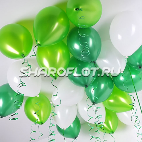 Шары Зеленые Белые 30см