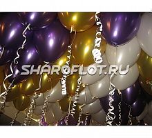 Шары фиолетовые, золотые, белые 30см