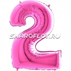Шар Цифра 2 Розовая 85см