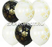 Шары Снежинки золотые, 30см