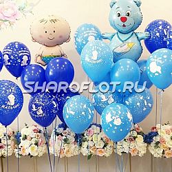 Украшение на выписку мальчика с мишкой