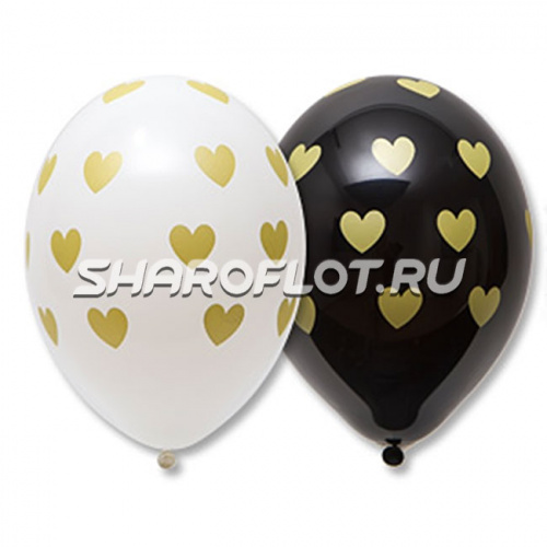 Шары Классика с сердцами, 30см