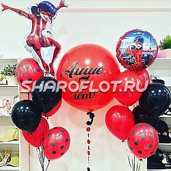 Композиция из шаров Леди Баг