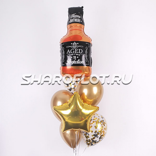 Фонтан шаров с бутылкой Виски