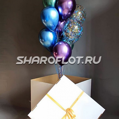 Коробка с шарами Хром
