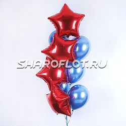 Фонтан из шаров со звездами