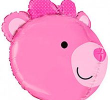 Шар Медвежонок 3D (розовый) 60см