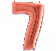 Шар Цифра 7 Розовое золото 85см