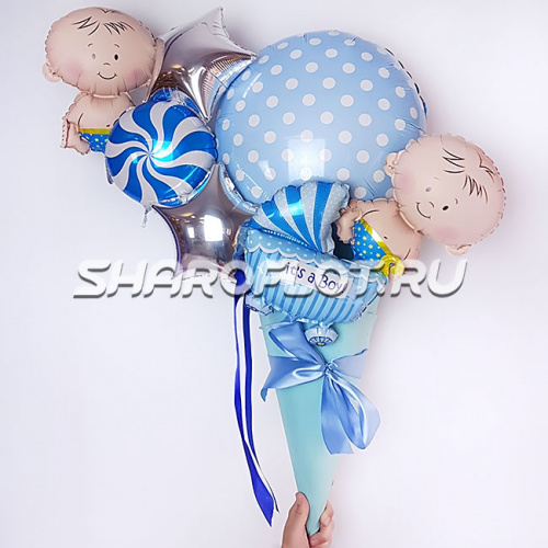 Крафотовый букет на выписку мальчика